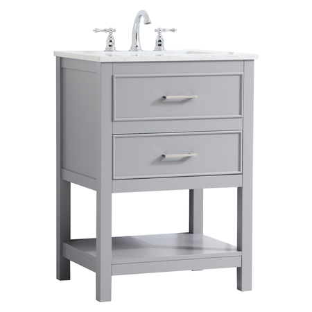 Elegant Decor 24 Inch Single Bathroom Vanity In Grey VF19024GR